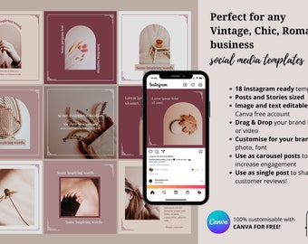 Beauty, Wellness, Health, Styling Instagram Canva Social Media Templates