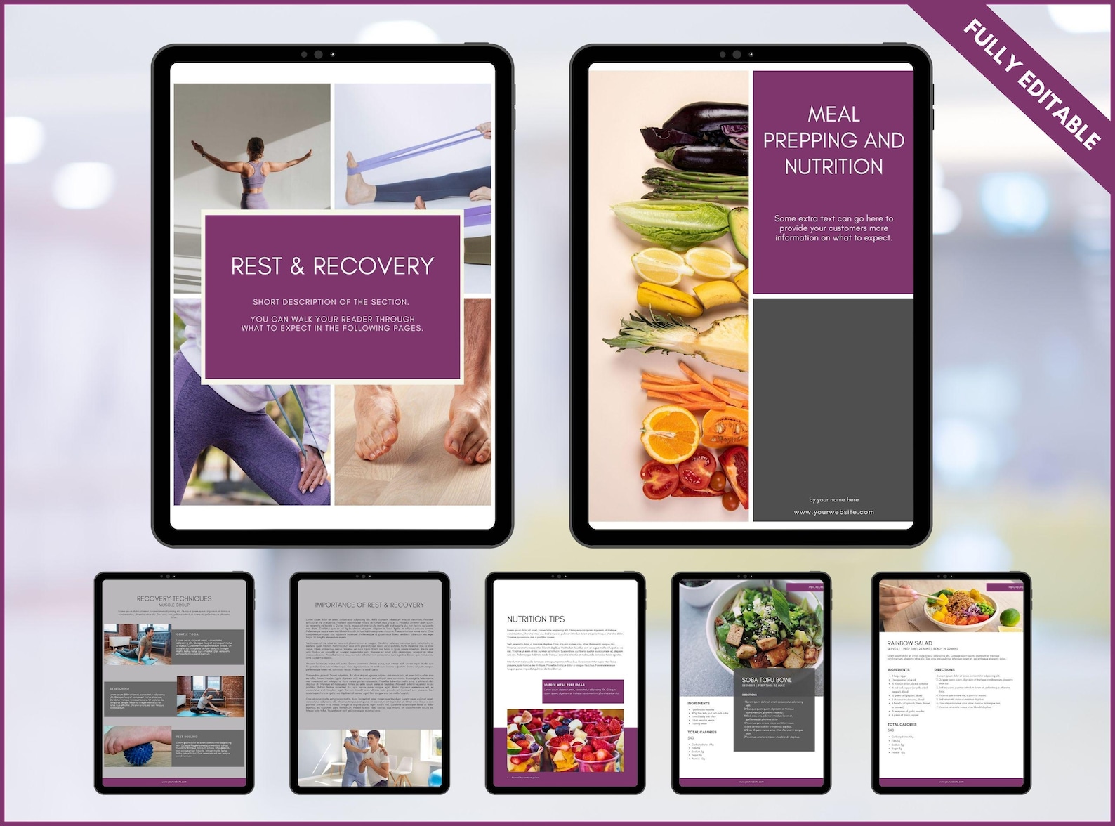 48 Fitness Training Program Canva Templates | 48-pages | Workout ...