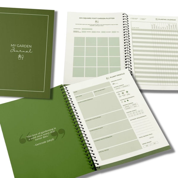 Gardener's friend - 70 page Gardening Journal, Logbook, Tracker and Workbook - Sage & Eggshell White