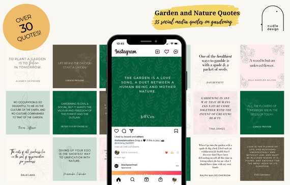 35 Quotes Nature, Garden, Plants for Instagram Posts Pre-made