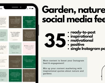 35 Nature & Garden Instagram Quotes (Digital Download)