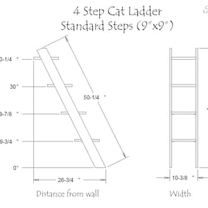 Cat Ladder 4 Step Pine, Customizable Beautifully Designed Pet Furniture Handcrafted High-Quality Ladder for Cats Perfect Window Seat image 4