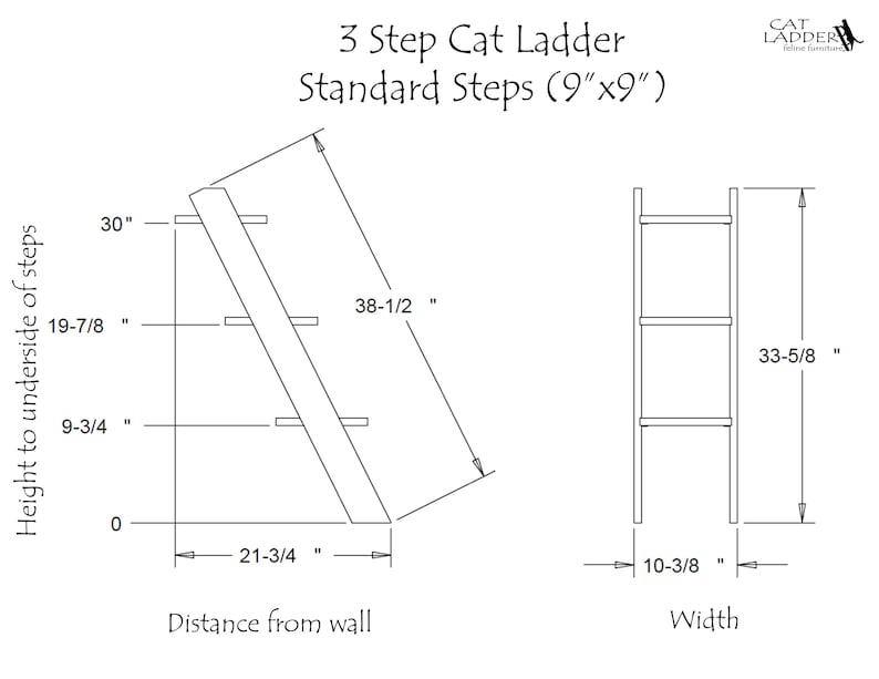 Cat Ladder - 3 Step Walnut Hardwood | Handcrafted High-Quality Ladder for Cats | Beautifully Designed Pet Furniture Complements Any Décor image 9