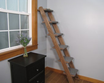 Cat Ladder - 6 Step Walnut Hardwood | Beautifully Designed Pet Furniture | Handcrafted High-Quality Ladder for Cats | Perfect Window Seat