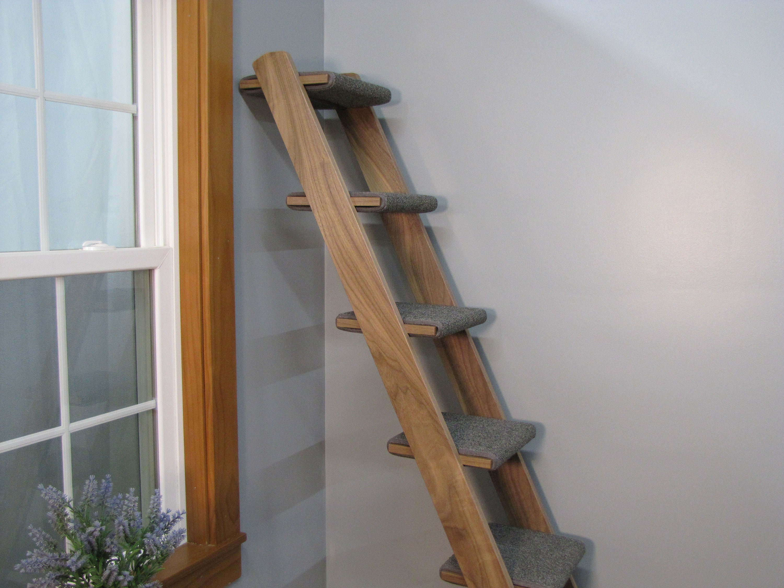 Cat Ladder 7 Step Walnut Hardwood Beautifully Designed Pet Furniture Handcrafted High quality Ladder for Cats Perfect Window Seat Etsy