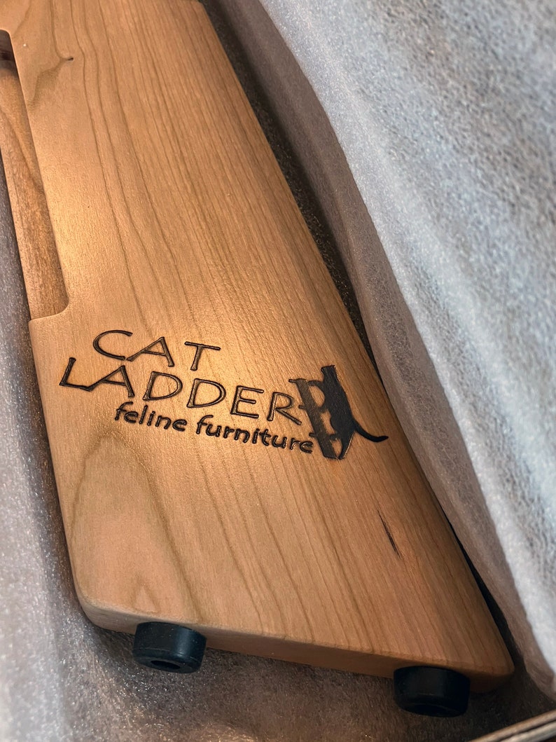 Cat Ladder - 3 Step Cherry Hardwood | Handcrafted High-quality Ladder ...