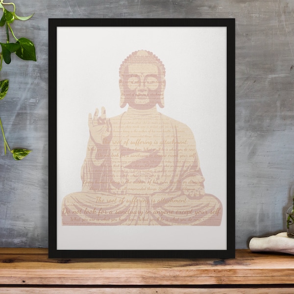 Zen Wall Art, Great for Buddhist Altar and Meditation Altar, Buddha poster, Spiritual Gifts, Mindfulness gift