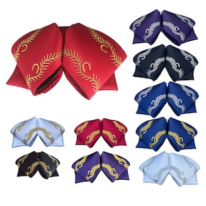 Hello Mariachi, Moño Rojo bordado, Mexican Bow, charro, Bow Tie, embroidery, from mexico