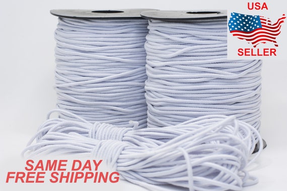 100 Yards Round Elastic Cord for DIY Ear String Spandex Band Polyester Rope