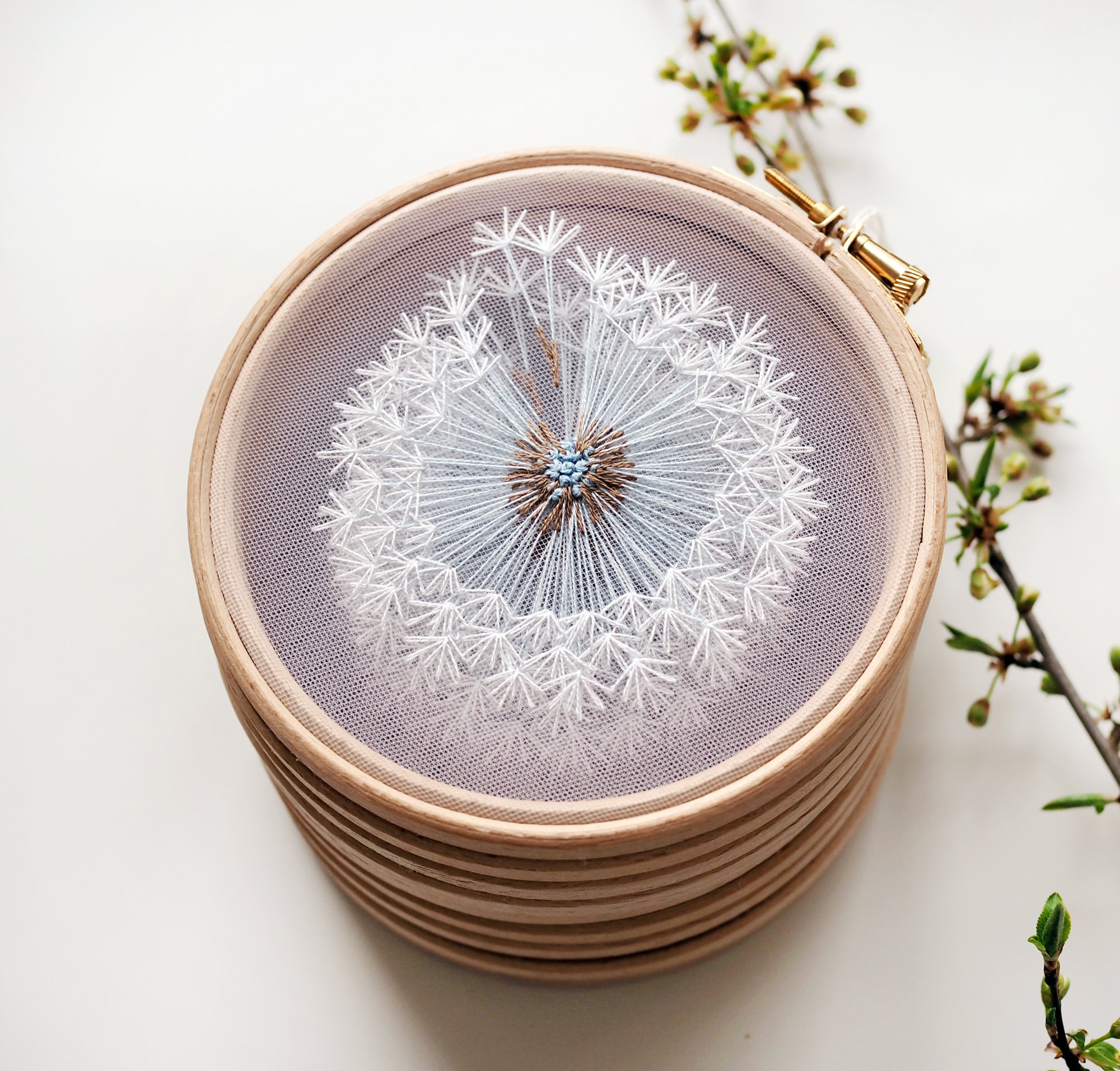 Make a Wish Dandelion Tulle Embroidery Hoop Art Bridesmaid Etsy UK