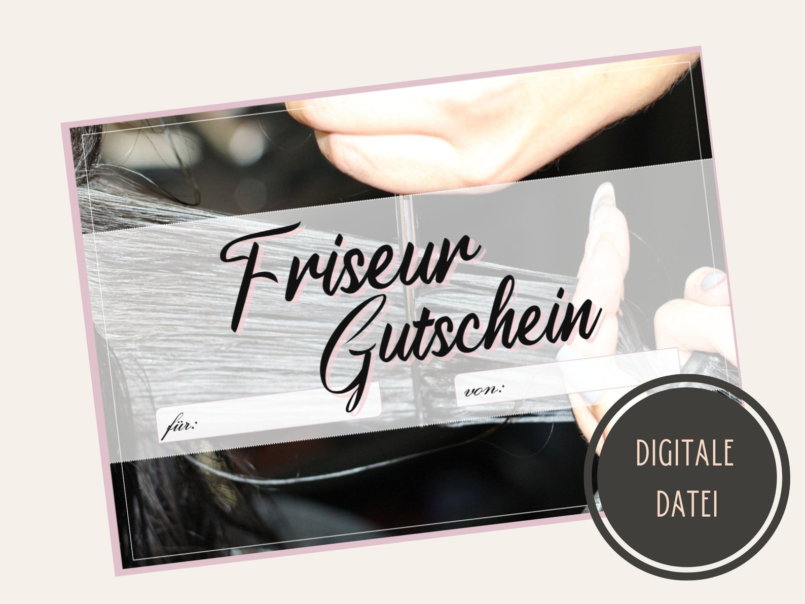 Digitaler Friseur Gutschein Vorlage zum Ausdrucken. - Etsy.de