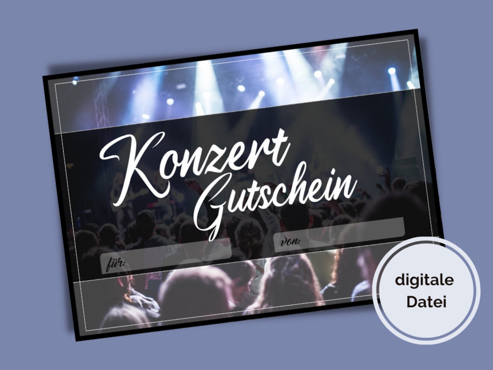 Digitaler Konzert Gutschein // Vorlage zum Ausdrucken // last minute