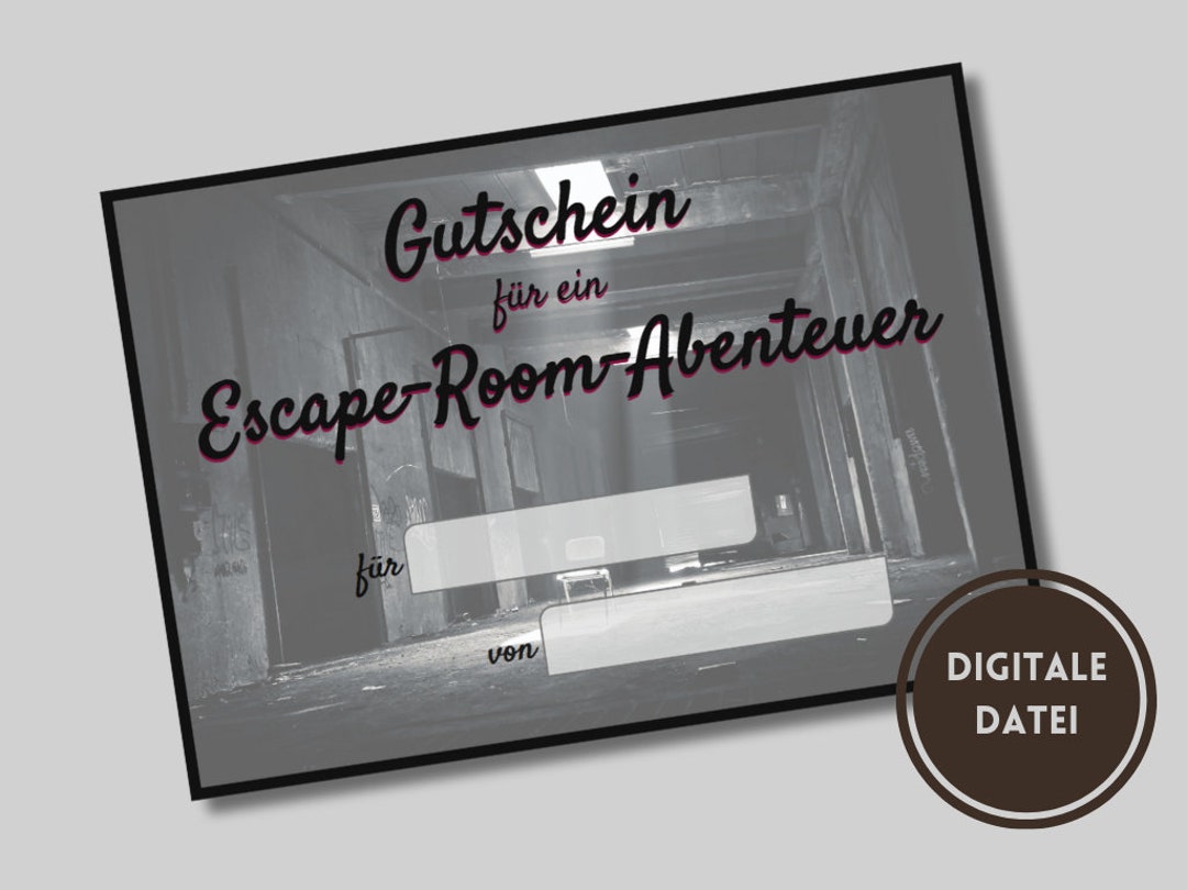 Gutschein Vorlage Escape Room Gutschein Selber Machen www.etsy.com