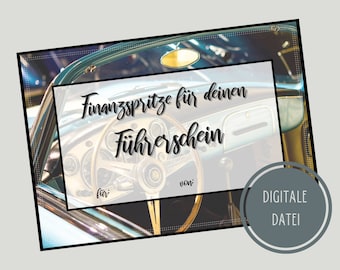 digitaler Führerschein Gutschein - Vorlage zum Ausdrucken. Download. Coupon