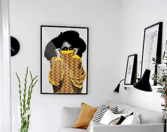 AYABA, black artists, black girl art, black artist, art, afrocentric art, african art, black art, african wall art, african american art,