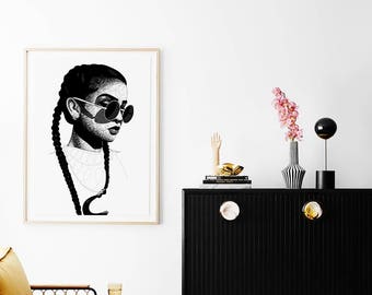 LEWA, African Art, African American Art, Afrocentric Art, Africana, Black Woman Art, African Wall Art, Black Wall Decor, Contemporary Art