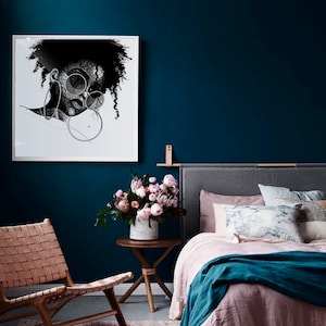 african art, black artists, black girl art, black art, african wall art, afrocentric art, black girl wall art, etsy wall art, black girl image 1