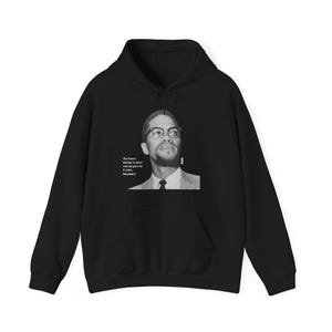 MALCOLM X Black Hoodie - Malcolm X Pullover Gift In Unisex Chocolate Sand Black Color - Black History Month Gift For Men Women Him Her