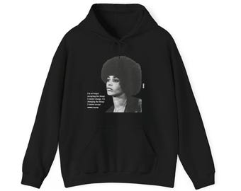ANGELA DAVIS Black Hoodie Pullover Gift In Unisex Chocolate Sand Black Color - Black History Month Gift For Men Women Him Her