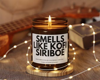 KOFI SIRIBOE - Smells Like Celebrity Wax Candle Gift For Funny Birthday Bestfriend Novelty Present From Black Owned Etsy Shop, Kubitees