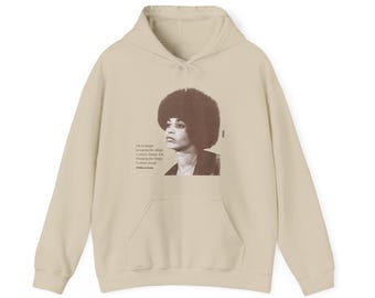 ANGELA DAVIS - Black History Month Hoodie For Birthday Present Gift Ideas African American Black Culture, Kubitees Black Owned Etsy Shop