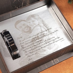 Gepersonaliseerde herenarmband in houten geschenkdoos | Cadeau voor hem | Verjaardag, bruiloft, stalcadeau | Roestvrijstalen armband