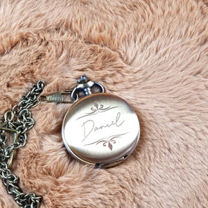 Personalized Metal Case Pocket Watch in Gift Box The Perfect Gift for Men,Groomsmen, and Dad,Anniversary Gift Ideal for Christmas Gift image 8