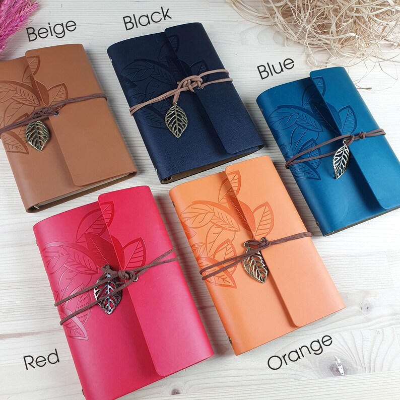 Personalized Vegan Leather Journal Gift Set, Engraved Name - Etsy