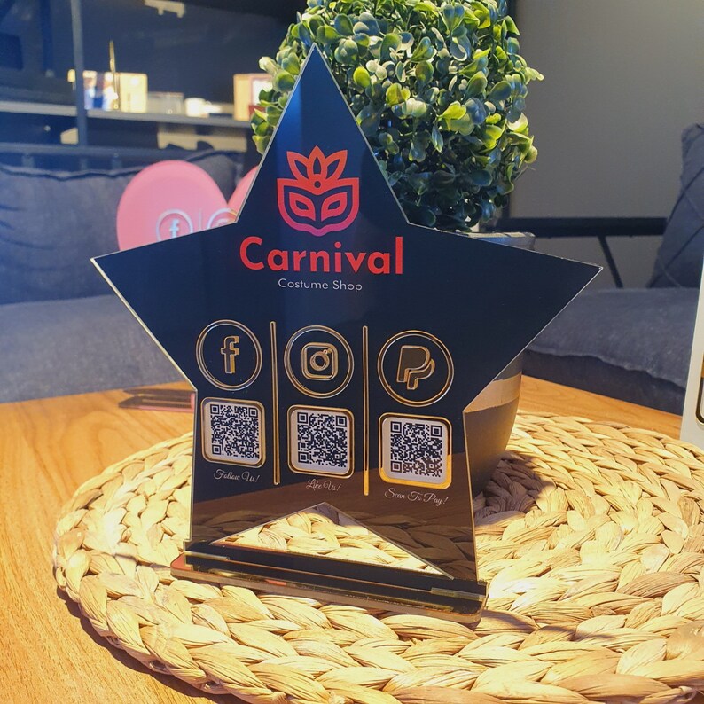 Custom Business Sign With Multi QR Codes Multi QR Code Business Social