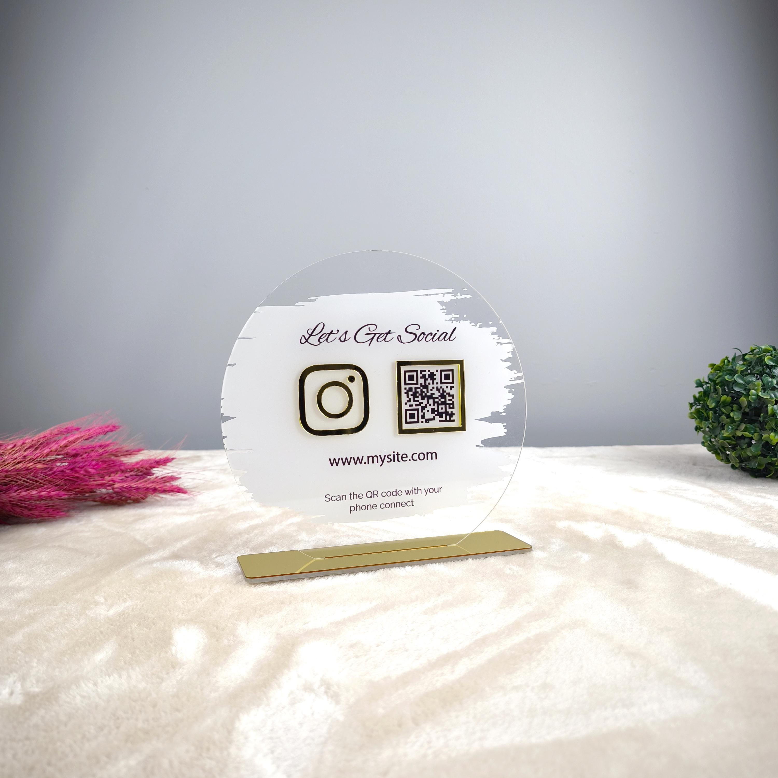 Custom Acrylic QR Code Business Sign: Social Media Display - Etsy