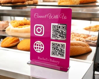 Personalisierte Multi QR-Code-Business Signage | Verbinde alle deine Social Media und Bezahl-Apps an einem Ort