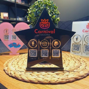 Custom Star-shaped Social Media QR Code Sign for Businesses | Acrylic ...