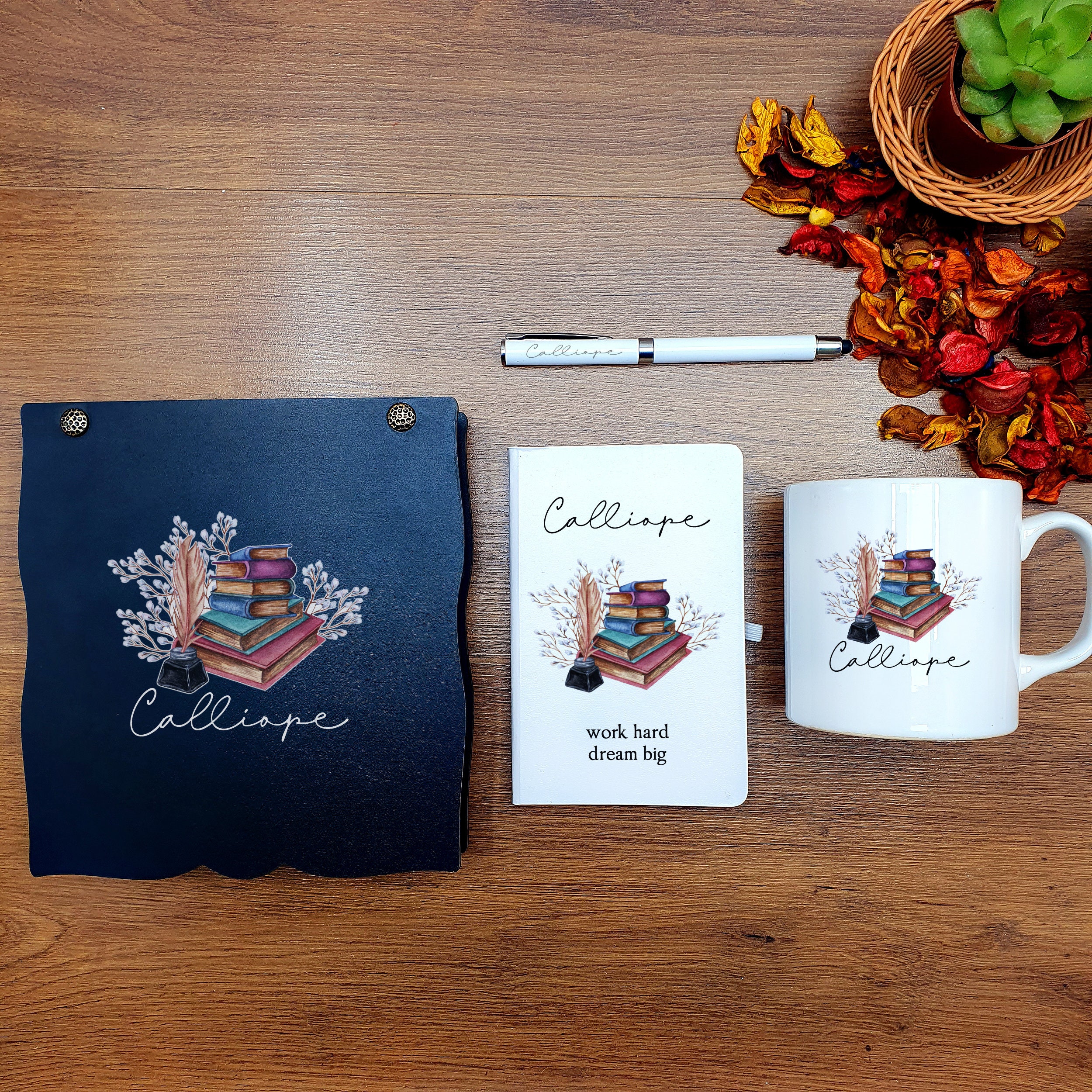 Personalized Mug and Pen Holder Office Gift Set, Office Desk