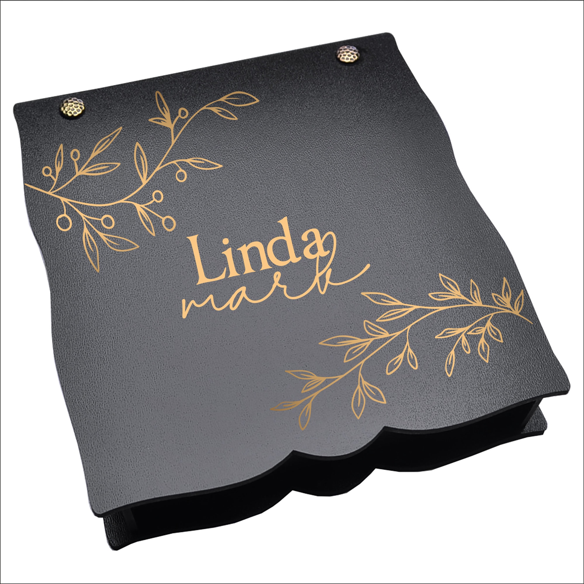 Personalized Leatherette Engraved Sketch Book with Your Name or Monogram -  Perfect Birthday or Christmas Gift for Artists (7 x 9.75)