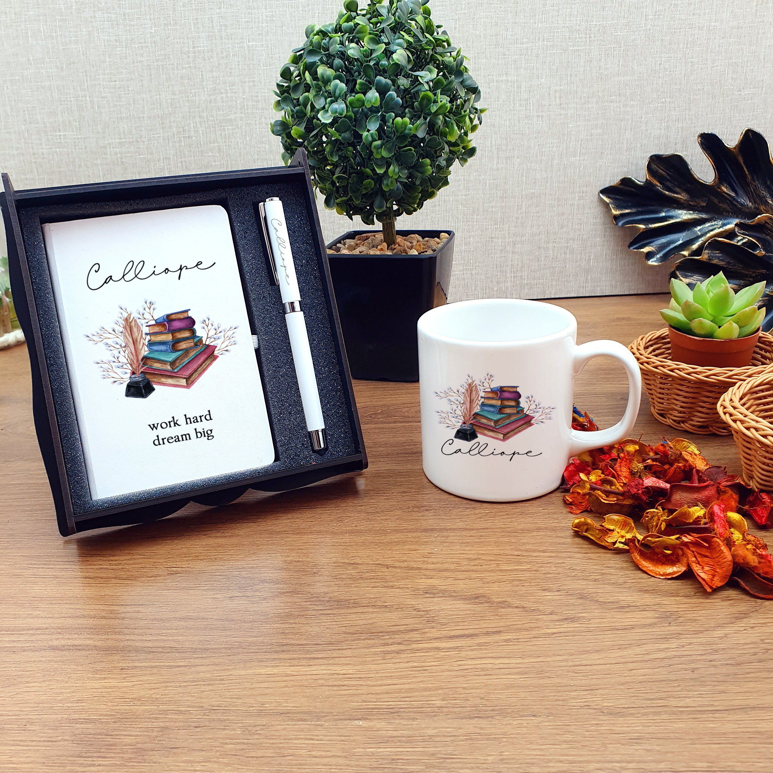 Personalized Notebook Pen and Mug Gift Set. Journal Notebook Etsy