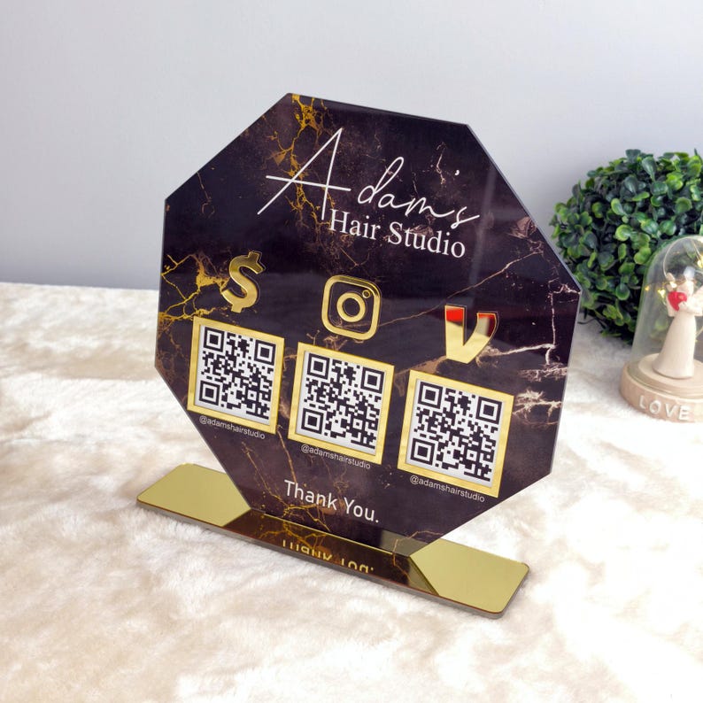 Custom Acrylic QR Code Sign: Social Media & Payment - Etsy