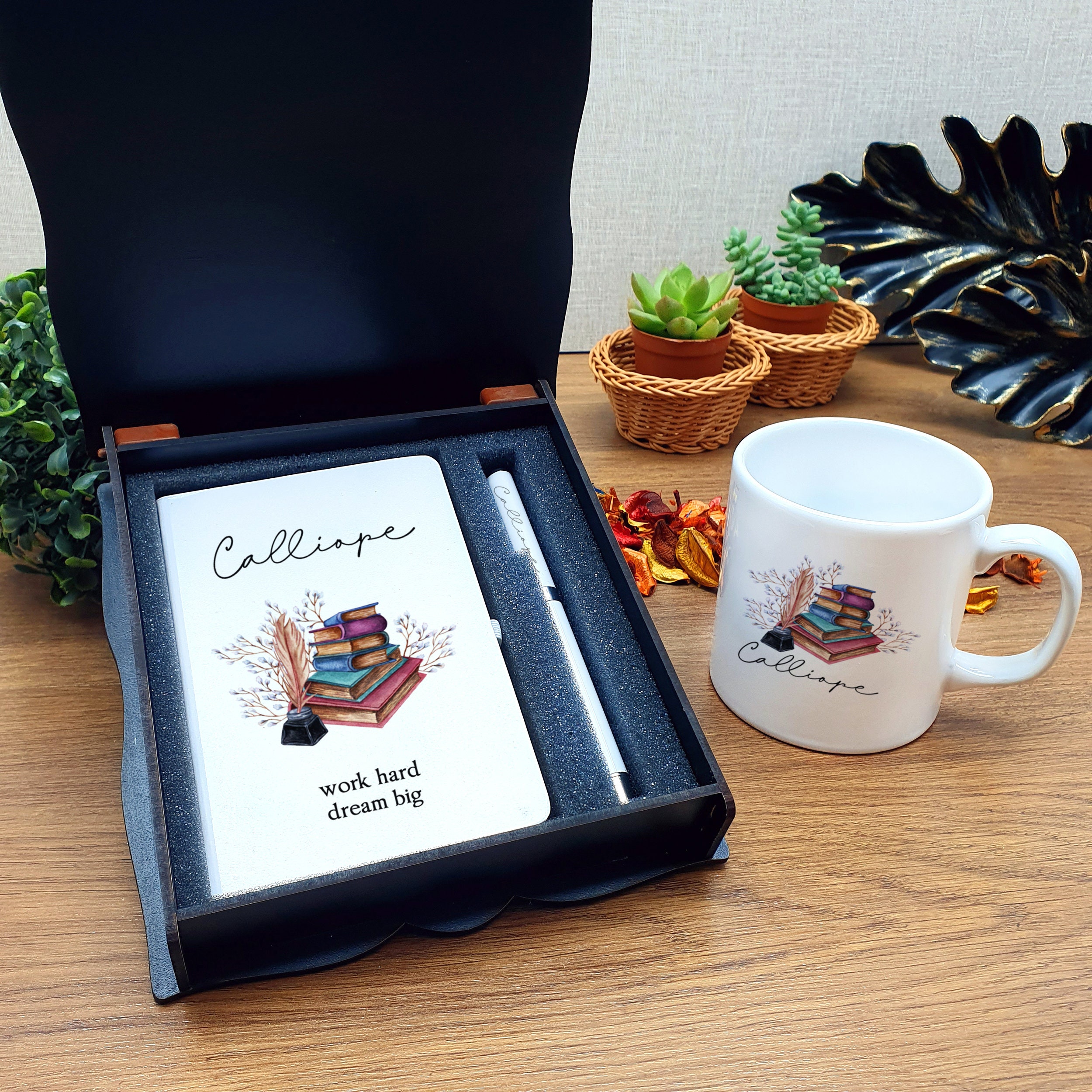 Personalized Notebook Pen and Mug Gift Set. Journal Notebook Etsy