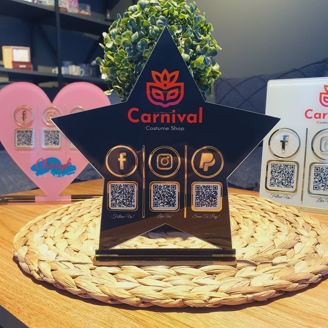 Custom Business Sign With Multi QR Codes Multi QR Code Business Social