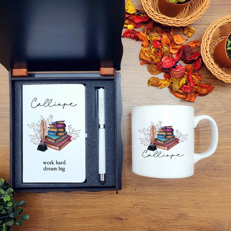 Personalized Notebook Pen and Mug Gift Set. Journal Notebook Etsy