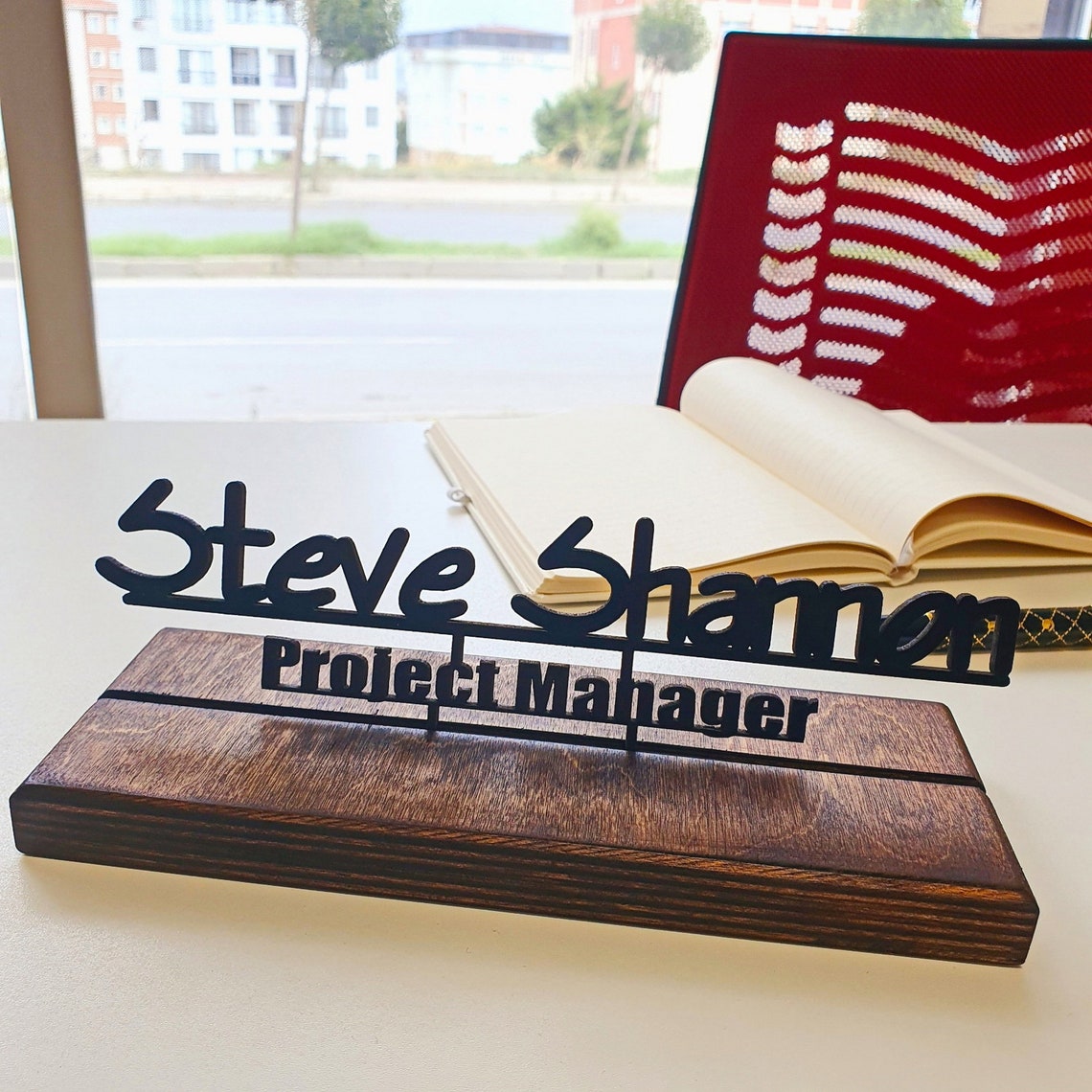 Name Plate for Desk ,modern Desing Wood Desk Name Plate ,office Desk Sign, Name Plate Etsy