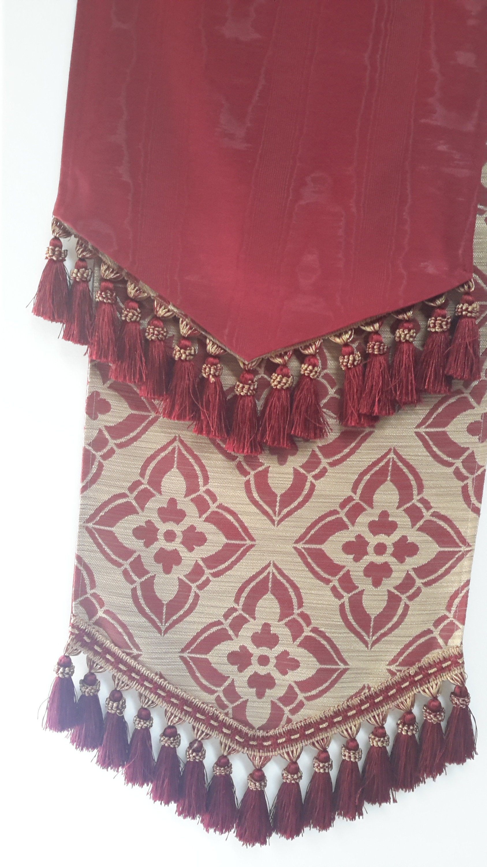 Red and Gold Woven Damask Table Runner 13 in x 78 in Etsy