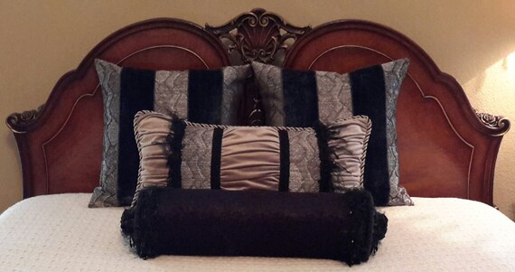 New Express Black Velvet and Snakeskin Stripe Designer