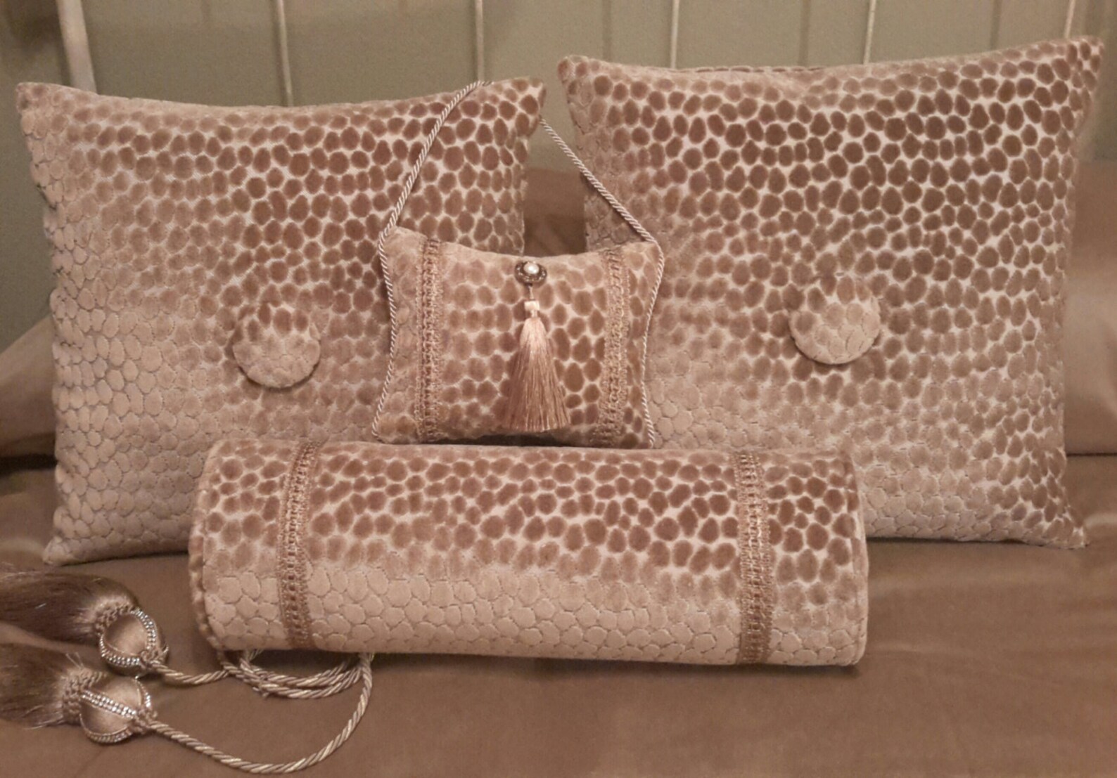 Taupe Animal Print Decorative Pillows Size 18 X Etsy