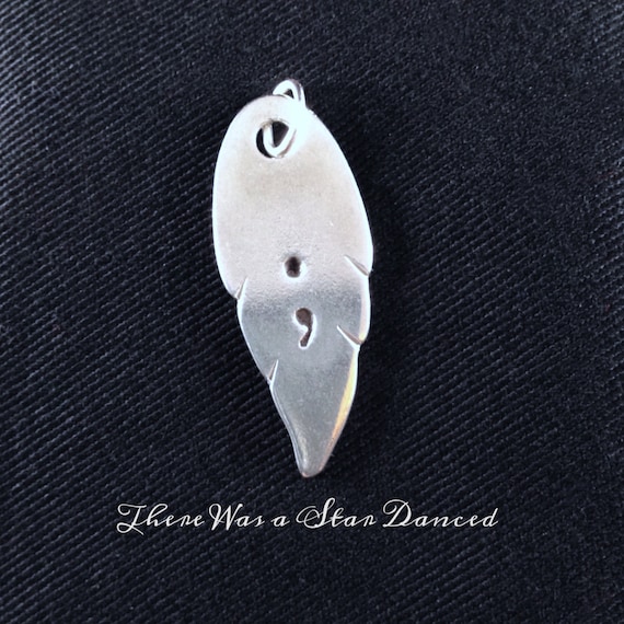 Semicolon suicide awareness mental health keychain//zipper pullsupport charity