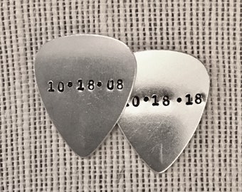 Custom Aluminum Guitar Picks - Dates - Symbols - Initials - Monogram - Words - Names