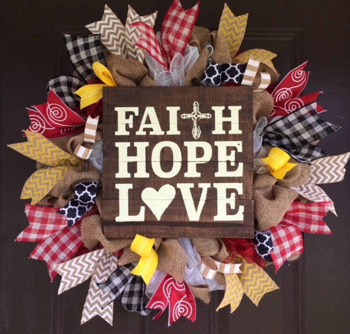 Faith, Hope, Love Wreath Etsy