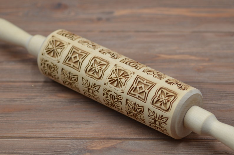 Traditional Pattern Rolling Pin Cookies Stamp Handmade Baking Etsy