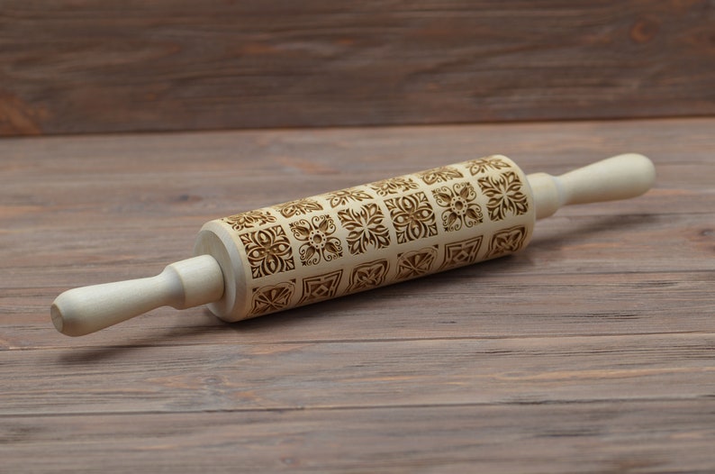 Traditional Pattern Rolling Pin Cookies Stamp Handmade Baking Etsy