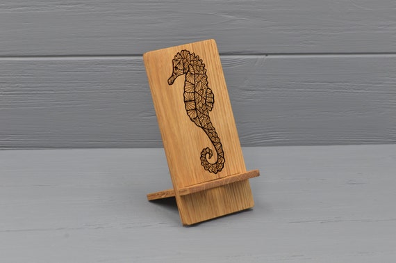 Sea Horse Wooden Phone Charging Station Gift For Couple Etsy