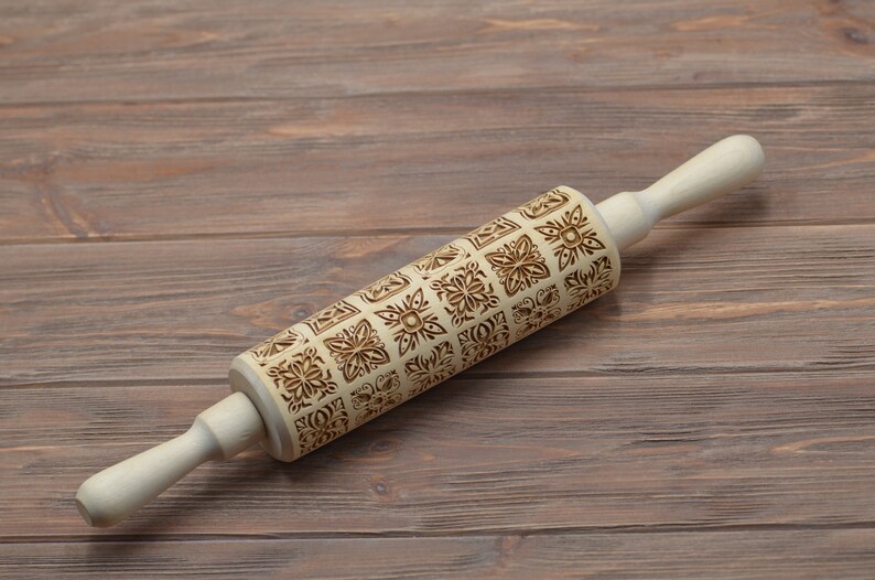 Traditional Pattern Rolling Pin Cookies Stamp Handmade Baking Etsy